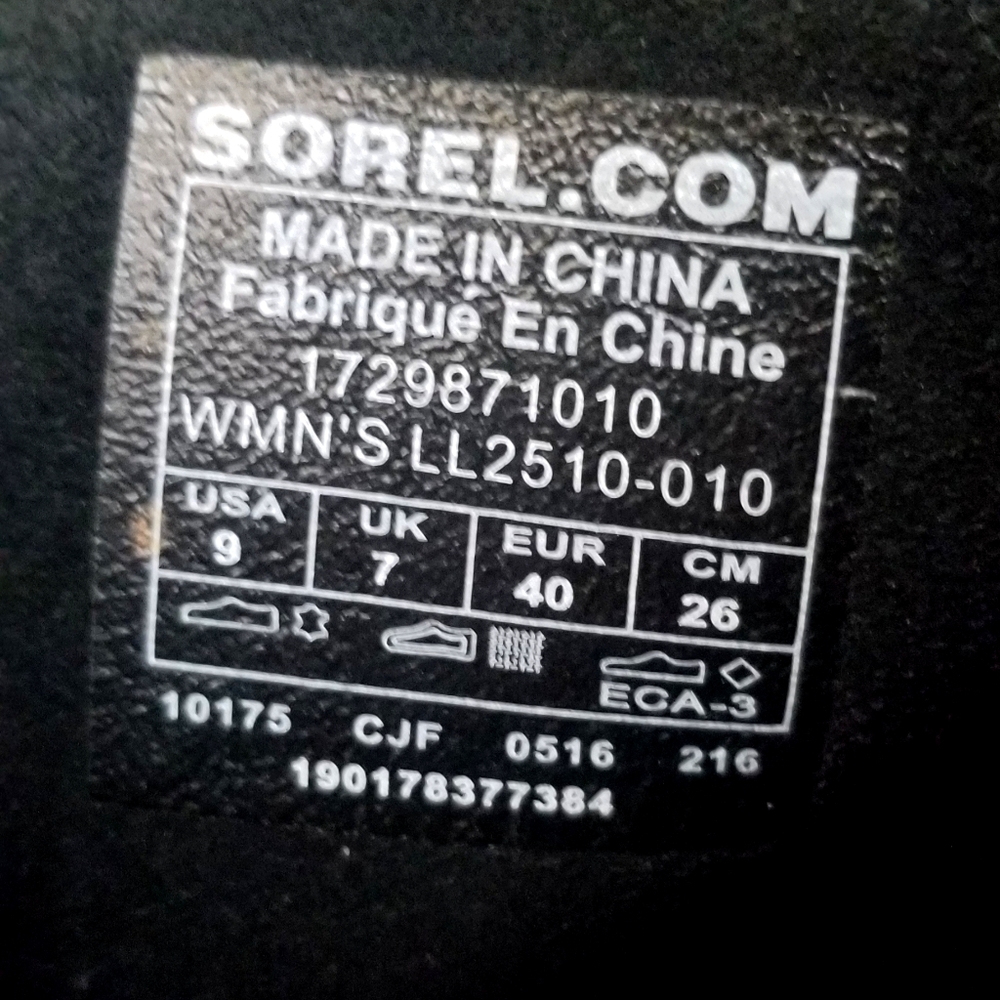 Sorel (Emelie type, no zipper) Tall Black Boot